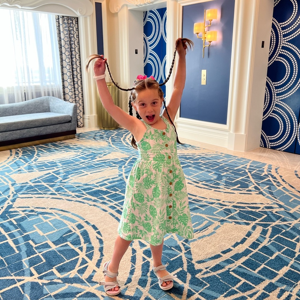 Lilly Pulitzer - Girls Green Tropical Dress with Pockets - - Picture 4 of 4